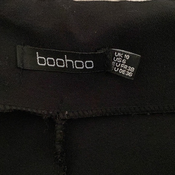Boohoo Black Tie Ankle Belted Career Pants Size 6 - Picture 11 of 11